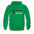 Snowmass, Colorado Hoodie - Retro Camping Snowmass Hooded Sweatshirt - kelly green