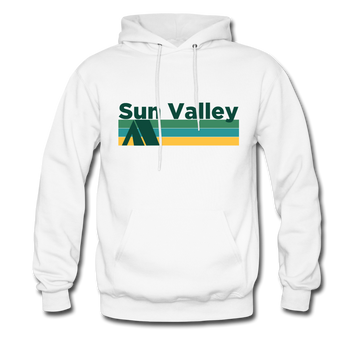 Sun Valley, Idaho Hoodie - Retro Camping Sun Valley Hooded Sweatshirt - white