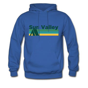 Sun Valley, Idaho Hoodie - Retro Camping Sun Valley Hooded Sweatshirt - royal blue