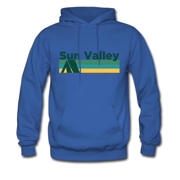 Sun Valley, Idaho Hoodie - Retro Camping Sun Valley Hooded Sweatshirt - royal blue