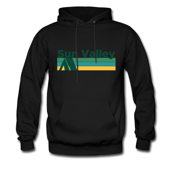 Sun Valley, Idaho Hoodie - Retro Camping Sun Valley Hooded Sweatshirt - black