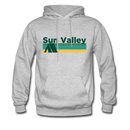 Sun Valley, Idaho Hoodie - Retro Camping Sun Valley Hooded Sweatshirt - heather gray