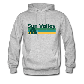 Sun Valley, Idaho Hoodie - Retro Camping Sun Valley Hooded Sweatshirt - heather gray