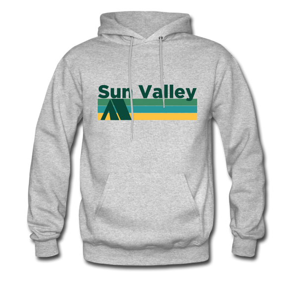 Sun Valley, Idaho Hoodie - Retro Camping Sun Valley Hooded Sweatshirt - heather gray