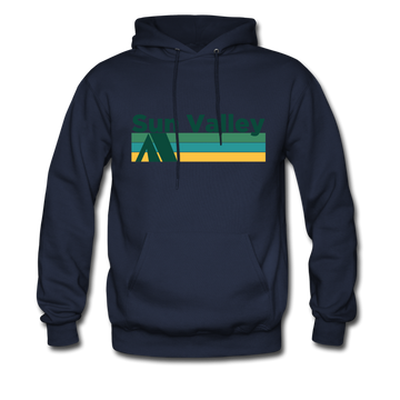 Sun Valley, Idaho Hoodie - Retro Camping Sun Valley Hooded Sweatshirt - navy