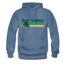 Sun Valley, Idaho Hoodie - Retro Camping Sun Valley Hooded Sweatshirt - denim blue