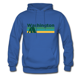 Washington Hoodie - Retro Camping Washington Hooded Sweatshirt - royal blue