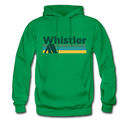 Whistler, Canada Hoodie - Retro Camping Whistler Hooded Sweatshirt - kelly green
