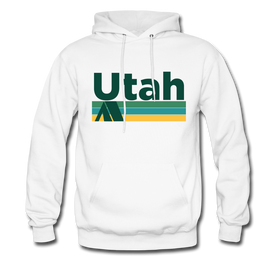 Utah Hoodie - Retro Camping Utah Hooded Sweatshirt - white