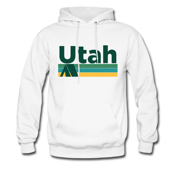 Utah Hoodie - Retro Camping Utah Hooded Sweatshirt - white