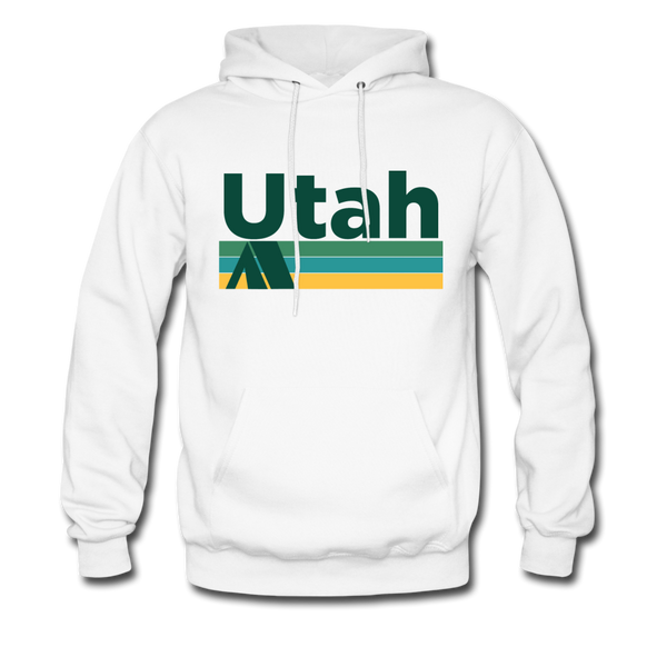 Utah Hoodie - Retro Camping Utah Hooded Sweatshirt - white