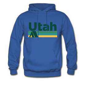 Utah Hoodie - Retro Camping Utah Hooded Sweatshirt - royal blue