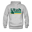 Utah Hoodie - Retro Camping Utah Hooded Sweatshirt - heather gray