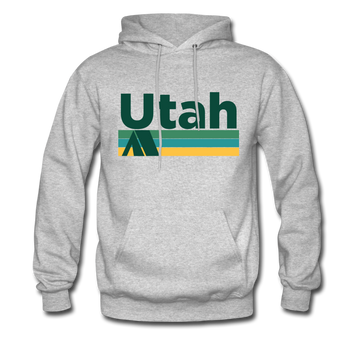 Utah Hoodie - Retro Camping Utah Hooded Sweatshirt - heather gray