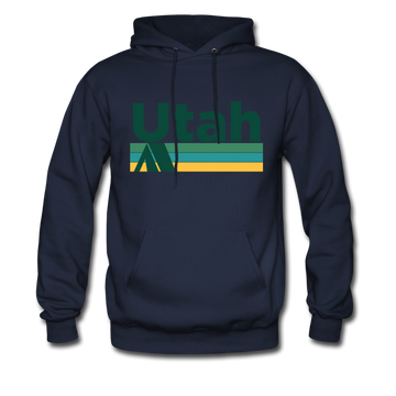 Utah Hoodie - Retro Camping Utah Hooded Sweatshirt - navy