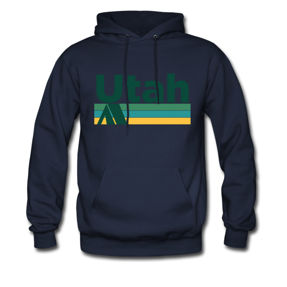 Utah Hoodie - Retro Camping Utah Hooded Sweatshirt - navy