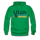 Utah Hoodie - Retro Camping Utah Hooded Sweatshirt - kelly green