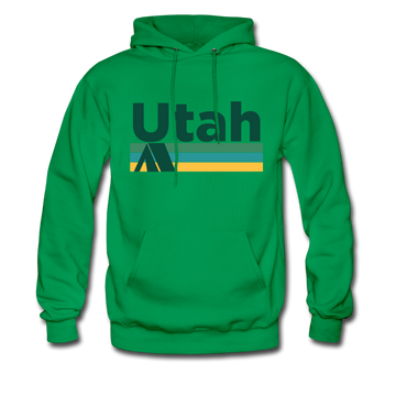 Utah Hoodie - Retro Camping Utah Hooded Sweatshirt - kelly green