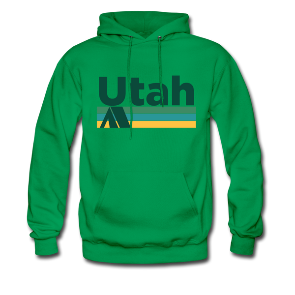 Utah Hoodie - Retro Camping Utah Hooded Sweatshirt - kelly green