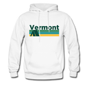 Vermont Hoodie - Retro Camping Vermont Hooded Sweatshirt - white