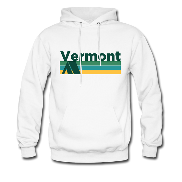 Vermont Hoodie - Retro Camping Vermont Hooded Sweatshirt - white