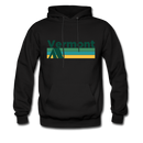 Vermont Hoodie - Retro Camping Vermont Hooded Sweatshirt - black
