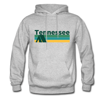 Tennessee Hoodie - Retro Camping Tennessee Hooded Sweatshirt - heather gray