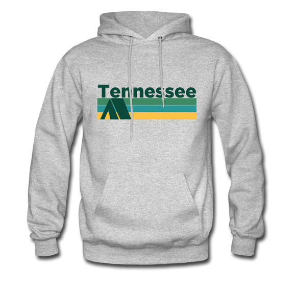 Tennessee Hoodie - Retro Camping Tennessee Hooded Sweatshirt - heather gray