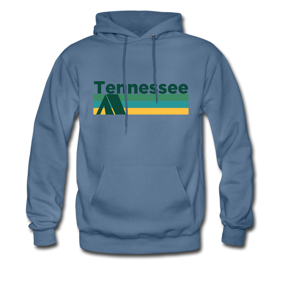 Tennessee Hoodie - Retro Camping Tennessee Hooded Sweatshirt - denim blue