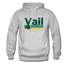Vail, Colorado Hoodie - Retro Camping Vail Hooded Sweatshirt - heather gray