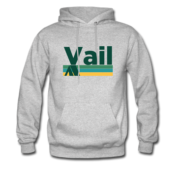 Vail, Colorado Hoodie - Retro Camping Vail Hooded Sweatshirt - heather gray