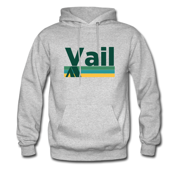 Vail, Colorado Hoodie - Retro Camping Vail Hooded Sweatshirt - heather gray
