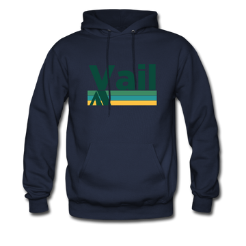 Vail, Colorado Hoodie - Retro Camping Vail Hooded Sweatshirt - navy