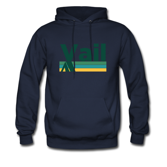 Vail, Colorado Hoodie - Retro Camping Vail Hooded Sweatshirt - navy