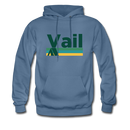 Vail, Colorado Hoodie - Retro Camping Vail Hooded Sweatshirt - denim blue