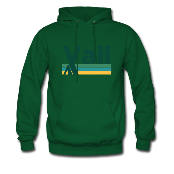 Vail, Colorado Hoodie - Retro Camping Vail Hooded Sweatshirt - forest green