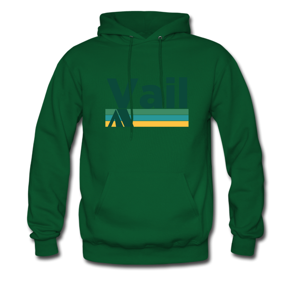 Vail, Colorado Hoodie - Retro Camping Vail Hooded Sweatshirt - forest green