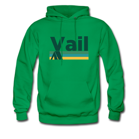 Vail, Colorado Hoodie - Retro Camping Vail Hooded Sweatshirt - kelly green