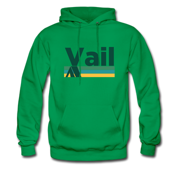 Vail, Colorado Hoodie - Retro Camping Vail Hooded Sweatshirt - kelly green