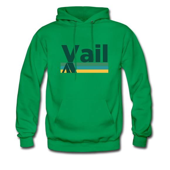 Vail, Colorado Hoodie - Retro Camping Vail Hooded Sweatshirt - kelly green