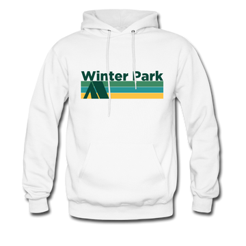 Winter Park, Colorado Hoodie - Retro Camping Winter Park Hooded Sweatshirt - white