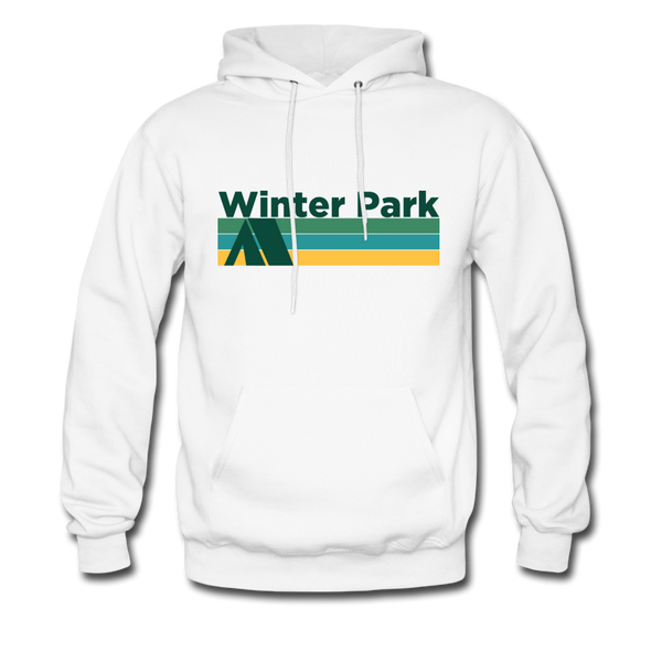 Winter Park, Colorado Hoodie - Retro Camping Winter Park Hooded Sweatshirt - white