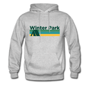 Winter Park, Colorado Hoodie - Retro Camping Winter Park Hooded Sweatshirt - heather gray