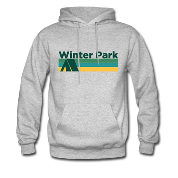 Winter Park, Colorado Hoodie - Retro Camping Winter Park Hooded Sweatshirt - heather gray