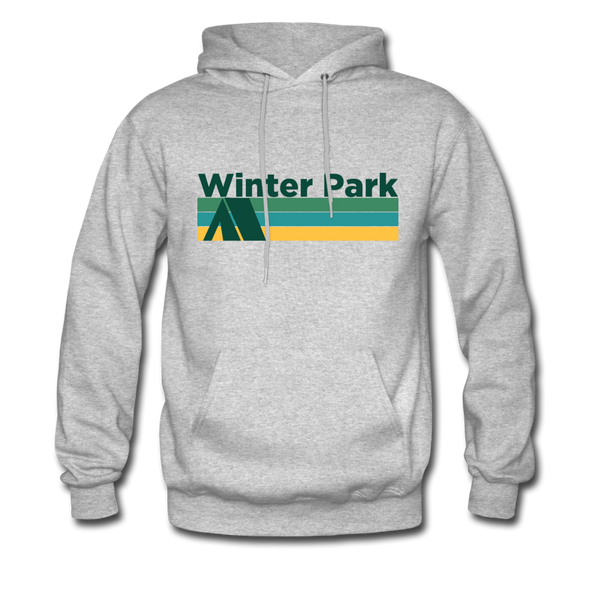 Winter Park, Colorado Hoodie - Retro Camping Winter Park Hooded Sweatshirt - heather gray