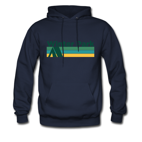 Winter Park, Colorado Hoodie - Retro Camping Winter Park Hooded Sweatshirt - navy
