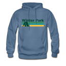 Winter Park, Colorado Hoodie - Retro Camping Winter Park Hooded Sweatshirt - denim blue