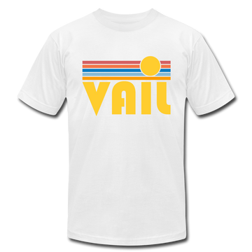 Vail, Colorado T-Shirt - Retro Sunrise Unisex Vail T Shirt - white