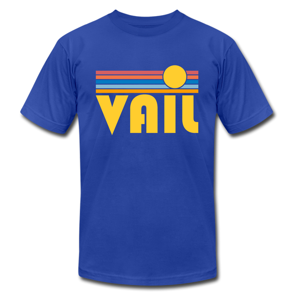 Vail, Colorado T-Shirt - Retro Sunrise Unisex Vail T Shirt - royal blue