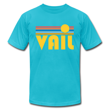 Vail, Colorado T-Shirt - Retro Sunrise Unisex Vail T Shirt - turquoise